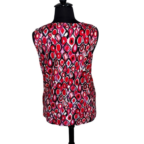 NWOT NIC+ZOE Geo Pane Tank Top Womens Plus 1X Red Multi - Picture 6 of 13